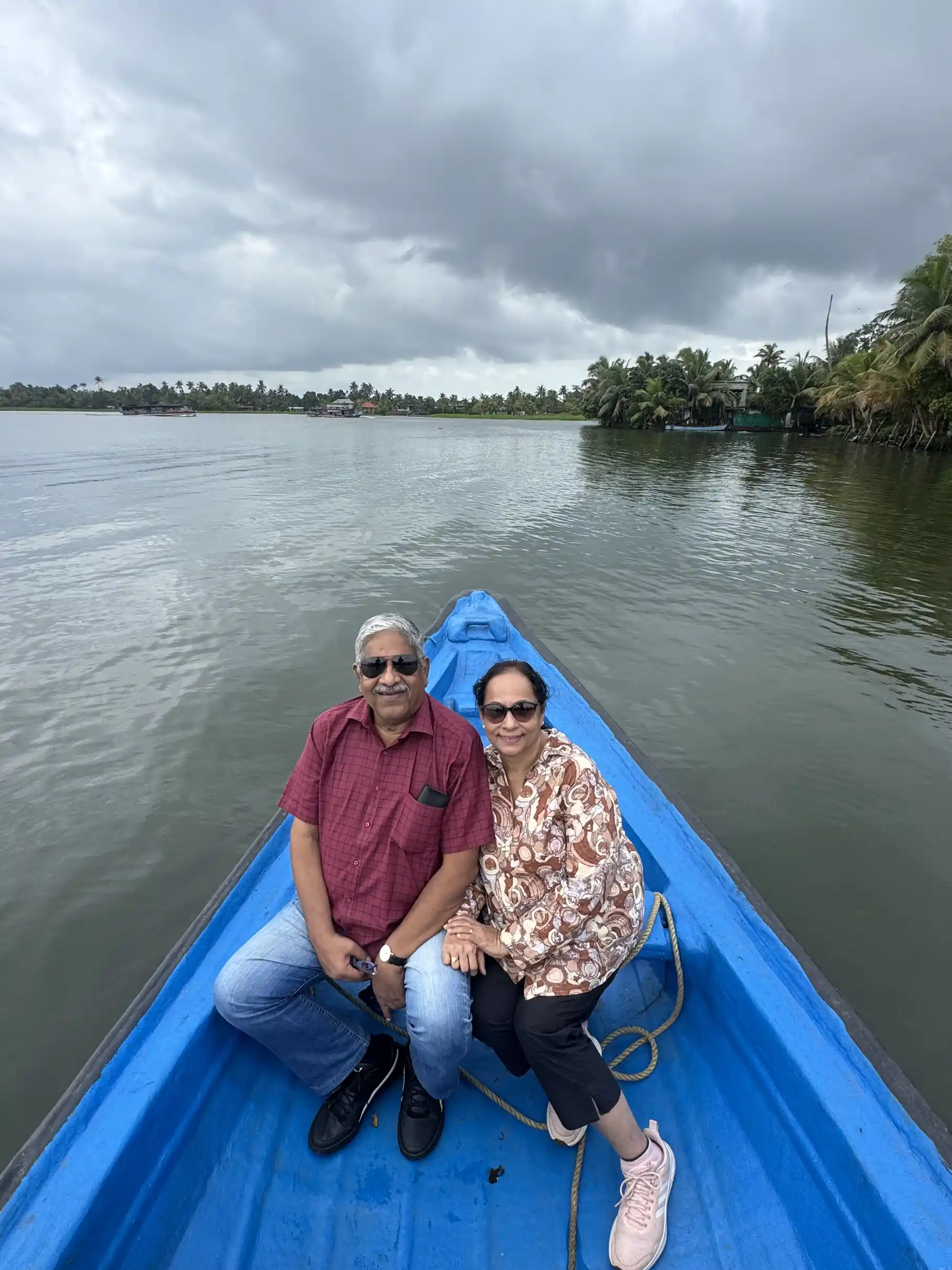 Guests enjoying a private boat ride in Alleppey