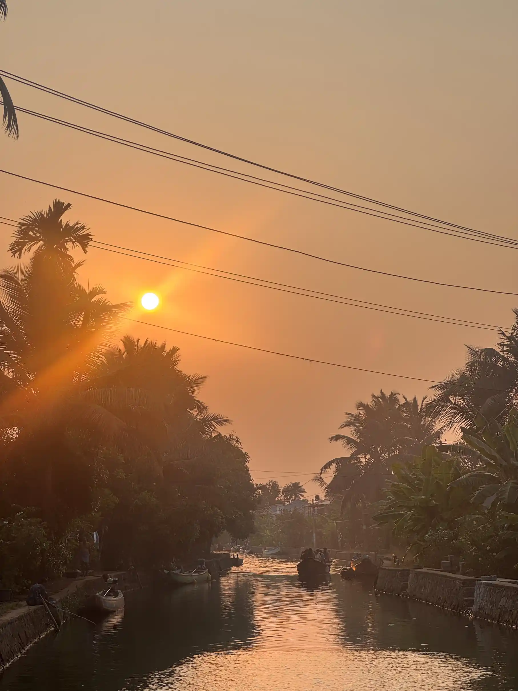 Photography-focused boat moment in Alleppey