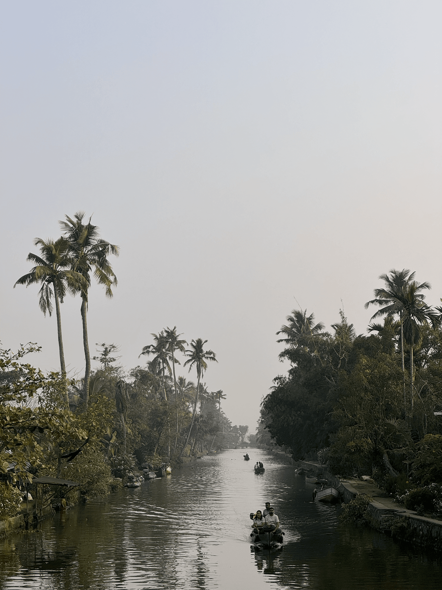 Guest enjoying a country boat or canal ride in Kerala