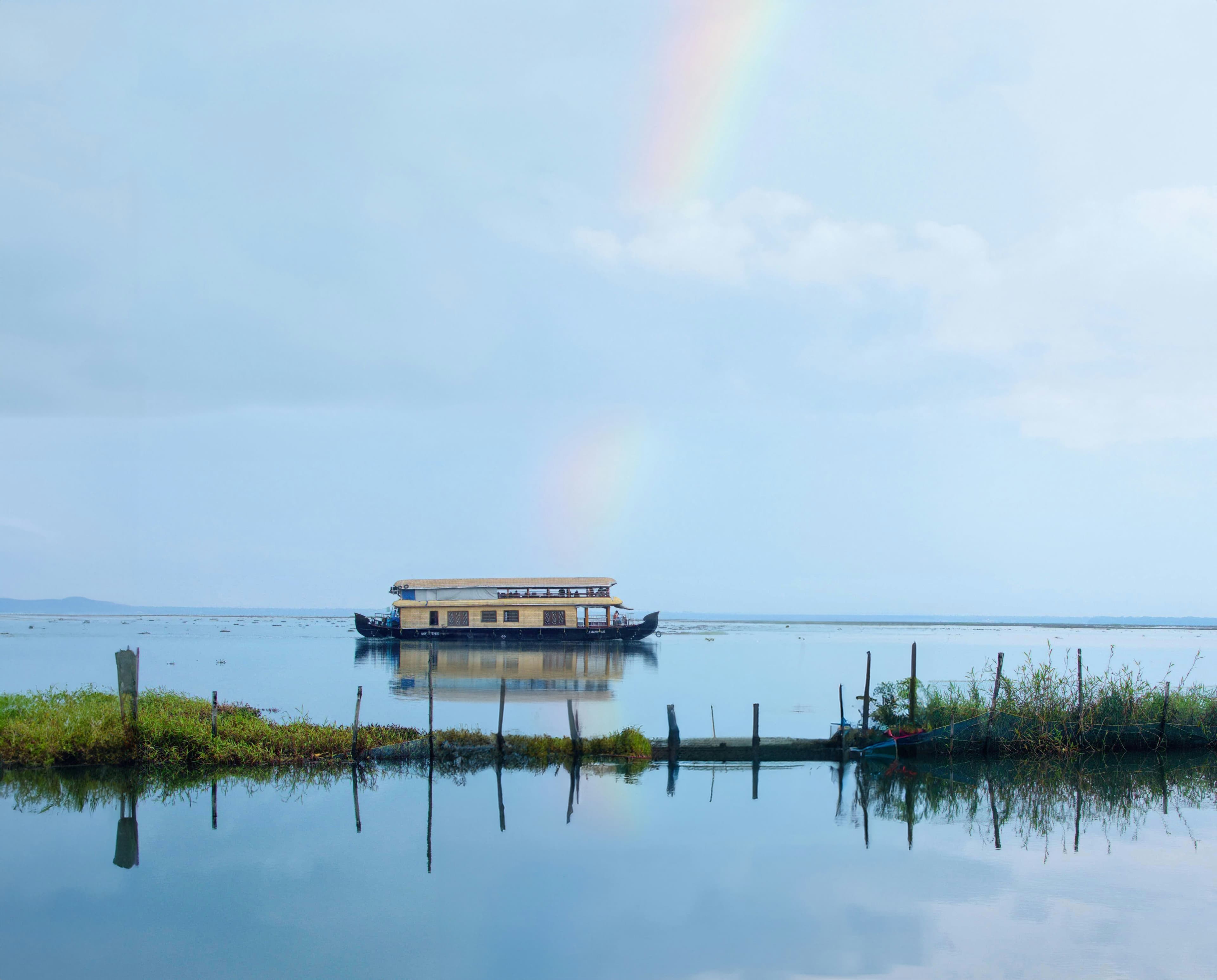 Alappuzha houseboat view across the Kerala backwaters