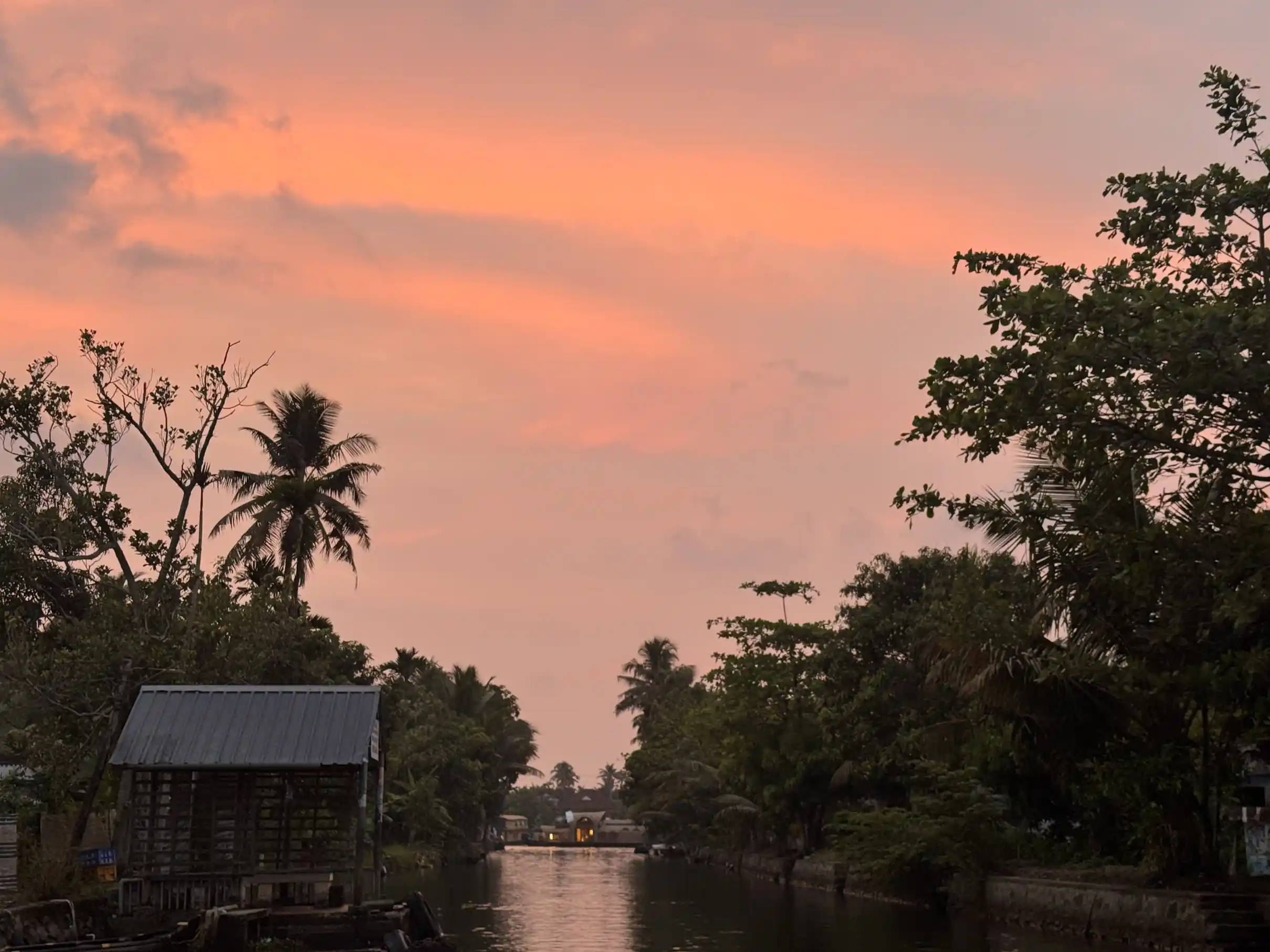 Quiet backwater channel in Kerala